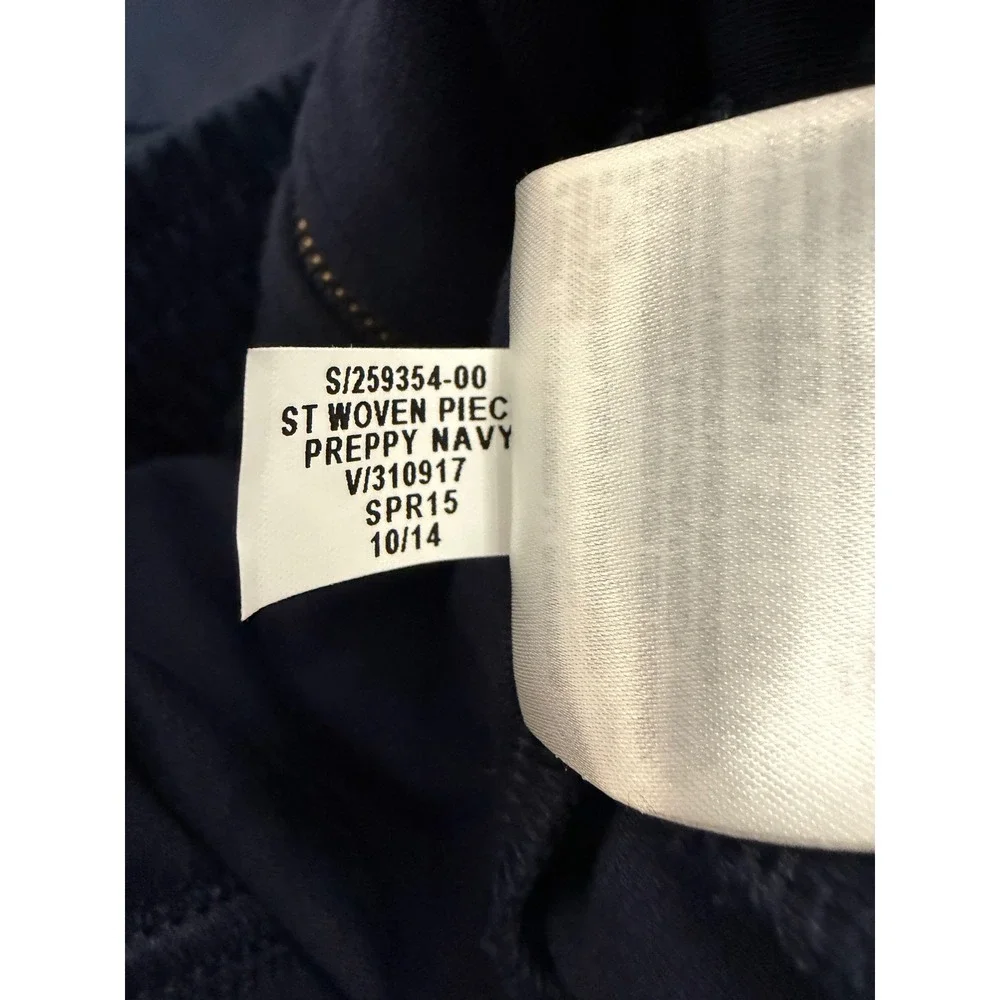 Banana Republic Mens Med Mixed Media Bomber Jacket Navy Blue Full Zip Preppy EUC